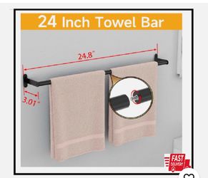 Black iron towel racks - 2 new