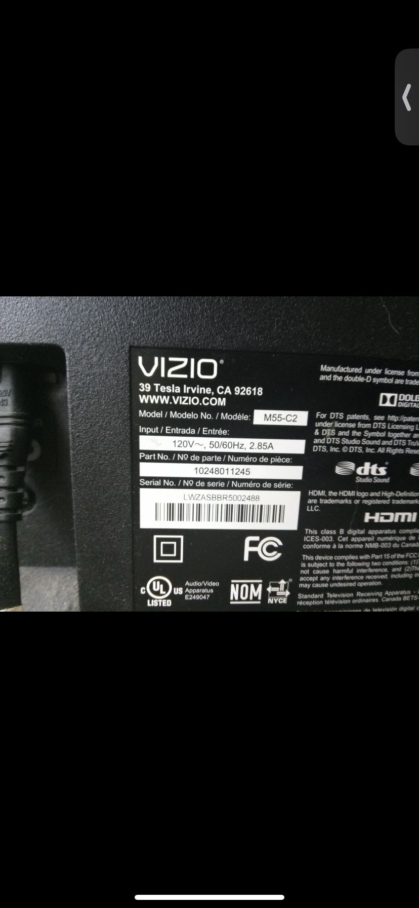Xbox Series X / 55” Inch Vizio