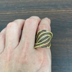 Sterling silver 925 dipped in yellow gold with cubic zirconia