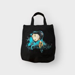 Coraline Black 100% Cotton Canvas Bag Tote Bag