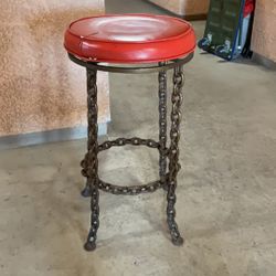Barstool Swivel Wrought Iron Vintage