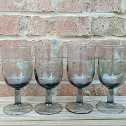 Vintage Duz Crystal Swedish Modern Smoke Water Goblets 