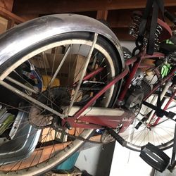 Two bicycles motorized