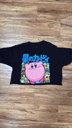 Kirby Graphic Crop T-Shirt | Black | Anime | Nintendo