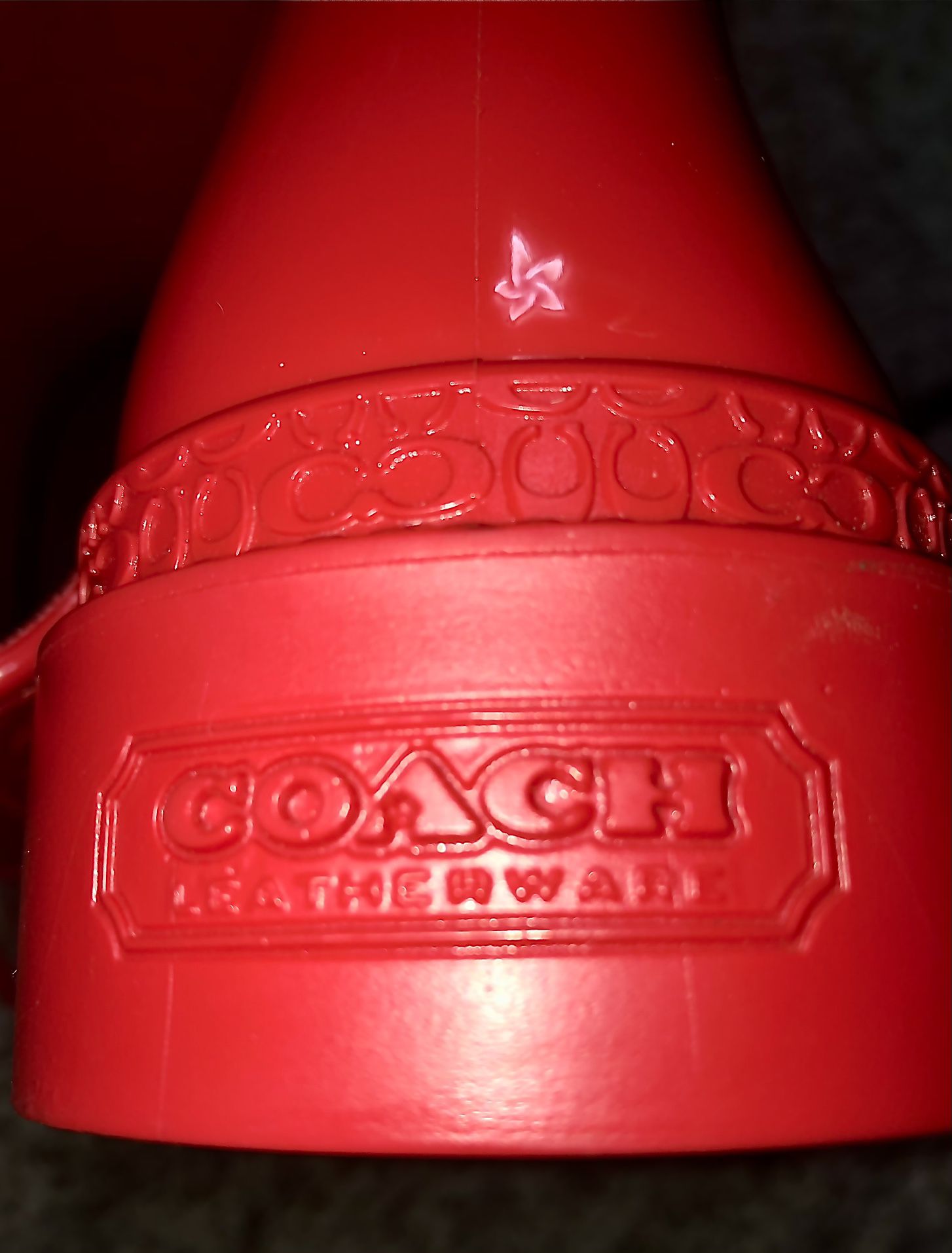 Women’s size 7 coach rain boots brand new red