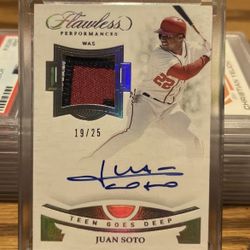 Juan Soto - Panini Flawless Card - On Card Auto + Tri Color Patch - # /25 🔥