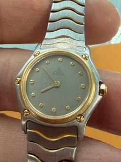 Ebel Wave 166901 18K Gold Stainless Steel Wrist Watch Women’s Sport Classic 23mm
