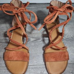 Franco Sarto Suede Lace-Up Sandals