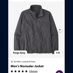 Patagonia Men’s Nomader Jacket – XL – Forge Grey (Brand New)