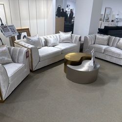 Soft Feel Velvet Living Room Sofa Set// Same Day Delivery 