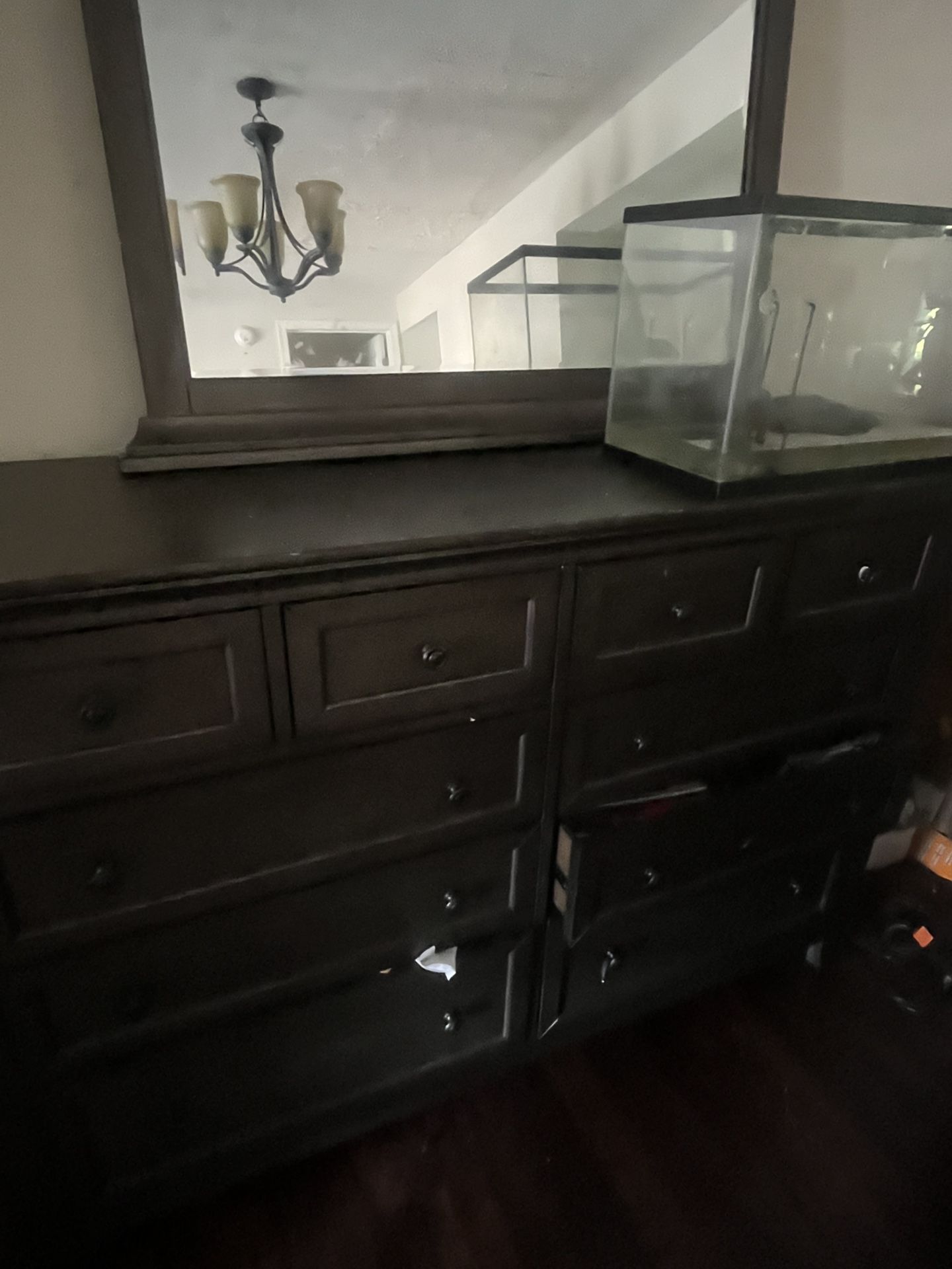Wooden Dresser With Mirror