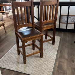 Tall Solid Wood Bar Chairs 