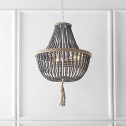 Beaded Coastal Chandelier Lighting / Pendant Light / Lamp - by Safavieh