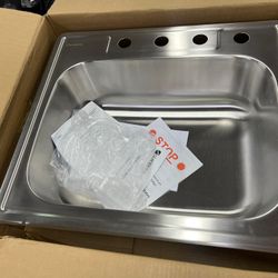 25 in. Drop in Single Bowl 20-Gauge Stainless Steel Kitchen Sink 