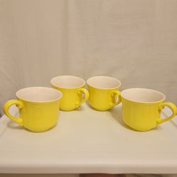 Lemon Federalist Ironstone Cups - Set of 4