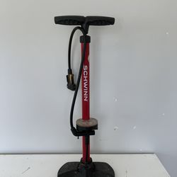 Schwinn Red Bike Floor Pump with Gauge