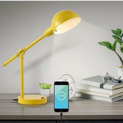 JONATHAN Y JYL7123C Curtis 20.25" Iron Adjustable Dome Shade LED Task Lamp, USB Charging Port, Classic, Coastal, Industrial, Vintage, Farmhouse, Tradi