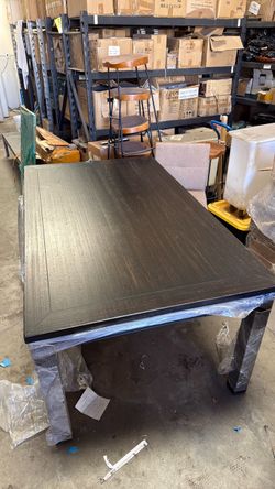 Dark Wood Rectangular Dining Table