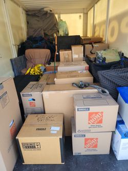 Moving blankets, boxes, packing materials