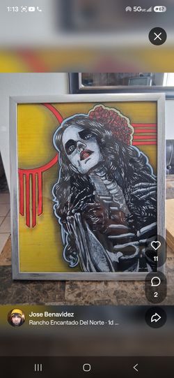 Framed Day of the Dead Painting