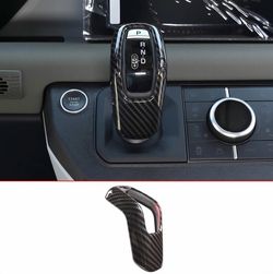 YIWANG Carbon Fiber Style ABS Car Center Gear Shift Head Cover Trim For Land Rover Defender 90 110 130 2020-2025 Auto Accessories (ABS-Carbon Fiber)