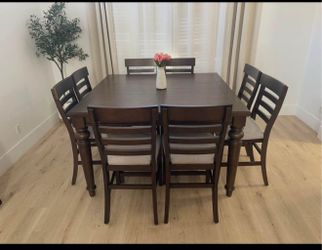 Pub dining room table with 8 chairs
