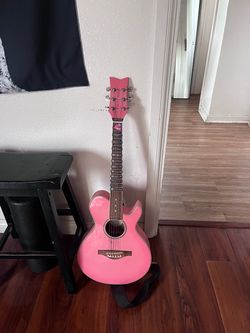 Daisy pink rock guitar