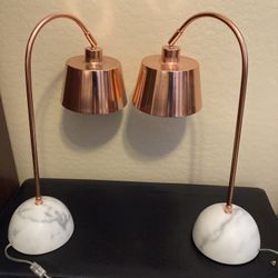 2-Rose and Marble Base Lamps