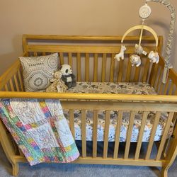 Solid Wood Convertible Baby Crib 