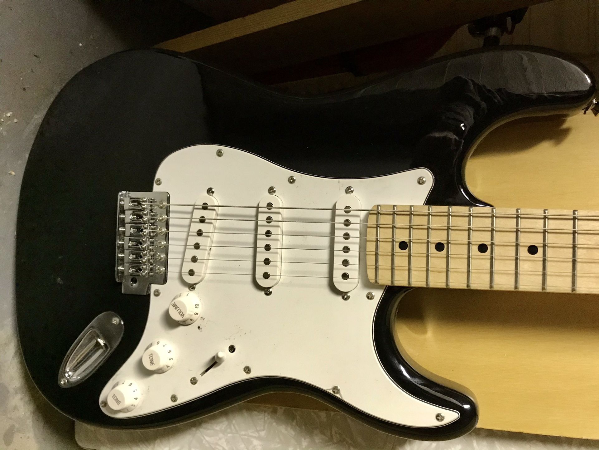 S-Style Electric Guitar And Behringer Amplifier