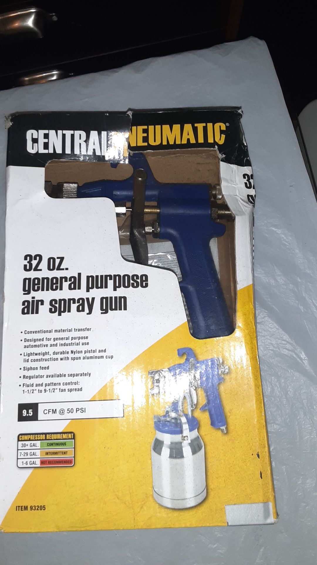 Central pneumatic General all-purpose paint sprayer