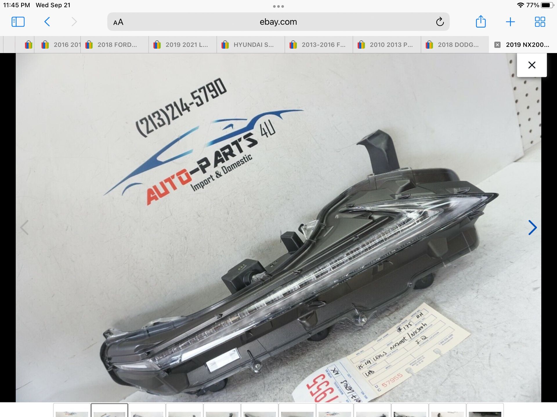 2015-2019 NX200t NX300h NX RIGHT LED FOG LIGHT LAMP 2016-2018 OEM UC57955