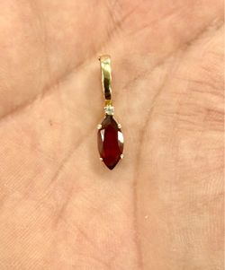 14K turbine diamond pendant