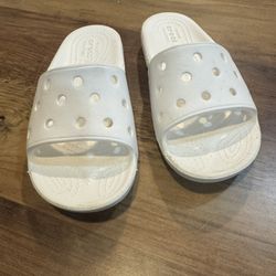 Little Kids White Croc Slides- Size 13