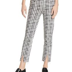 PAIGE Size 31/12 Black And White Checkered  Ankle Jeans