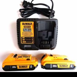Dewalt New Kir Battery 2ah (2) And Charger Nuevos 