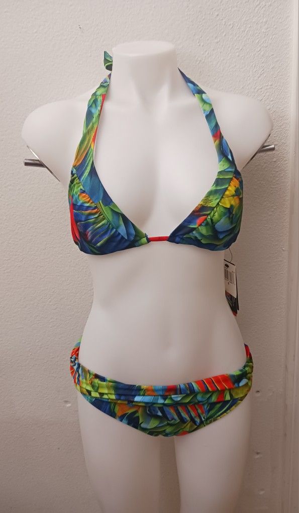 2 Piece Bikini By ABS Schwartz Size 6/small Multicolored
