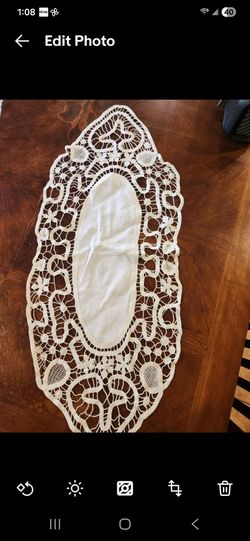 Vintage Linen and Lace 33x14" Table Runner