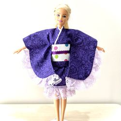 Barbie Clothes / Fashion Doll Dress / Japanese Kimono 