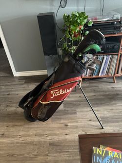 Golf clubs and bag