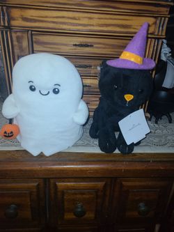 Halloween Hallmark ghost and black cat