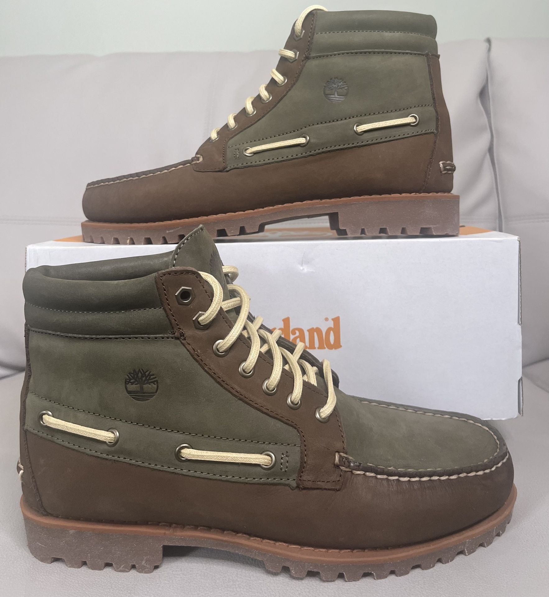 Timberland Authentic 7 Eye Chukka Dark Brown Nubuck Leather Boots Men’s Size 11
