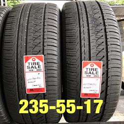 2 used tires 235/55/17 Bridgestone S