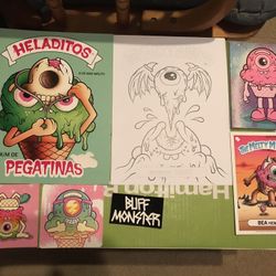 RARE Buff Monster…. Melty Misfits Lot… Garbage Pail Kids… Gpk Style…. Obey… Banksy… Street Art