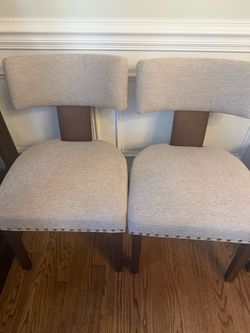 Brand new a set of 2  khaki Upholstered Dining Chair with Thickened Cushion, Solid Wood Legs