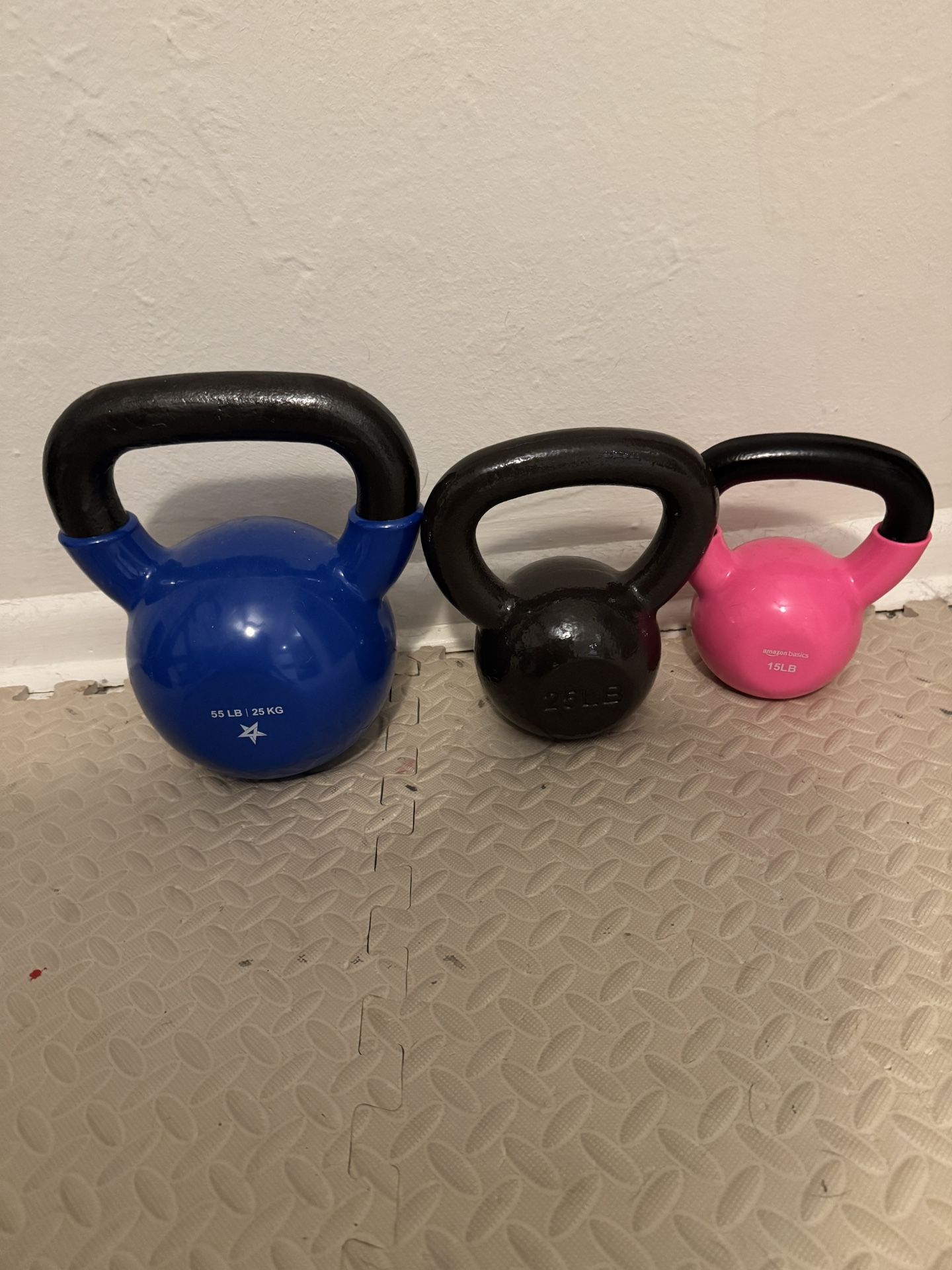 Kettle Bells 55 Lb, 25 Lb, 15 Lb