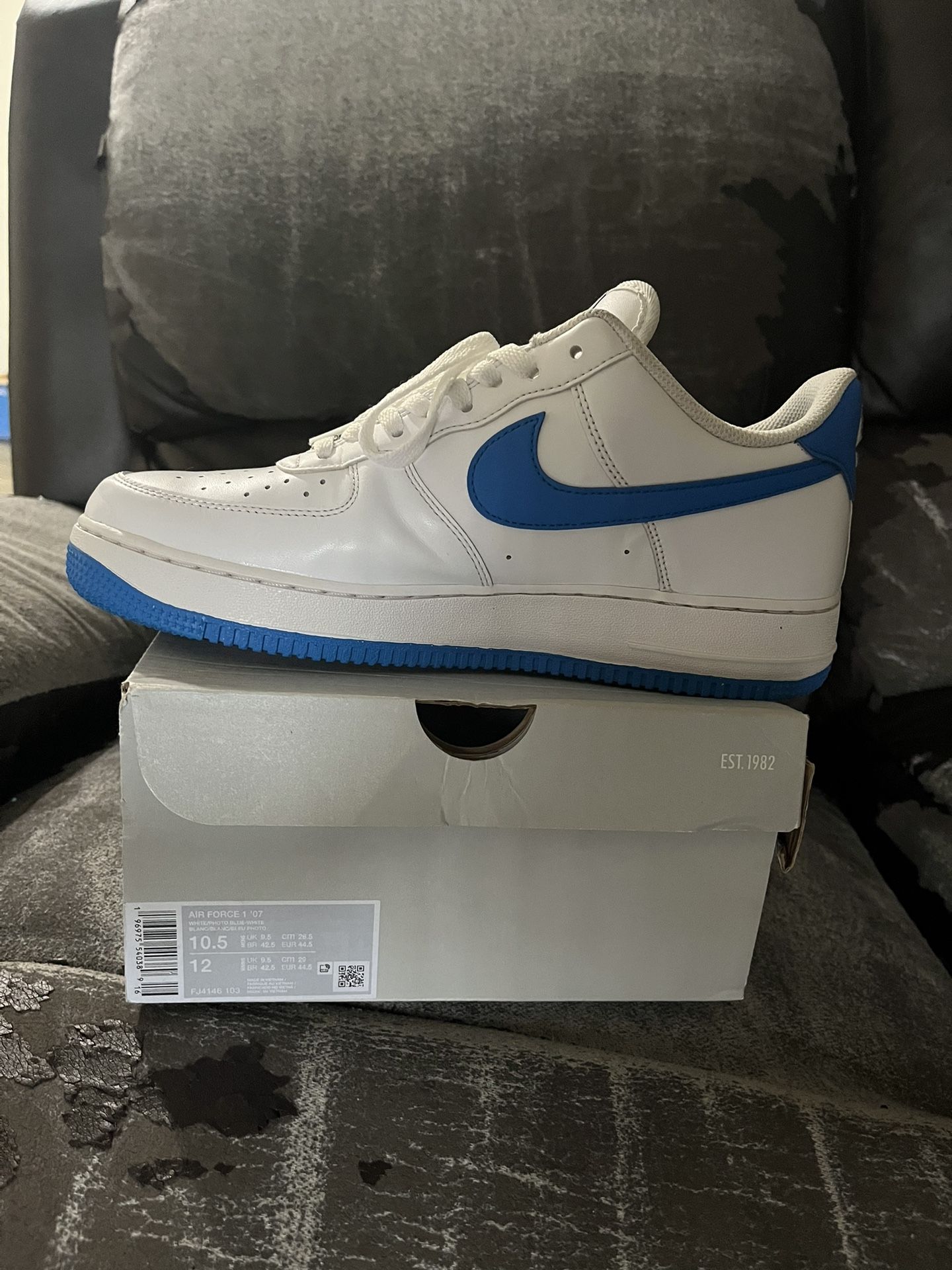White And Blue Af1s