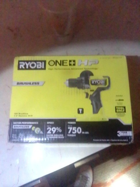 Ryobi One Plus HP 18 Volt Brush Less Half Inch Hammer Drill