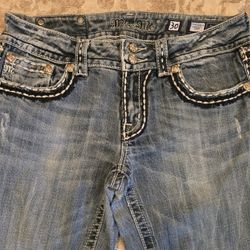 Womens Miss Me Boot Distressed Denim Jeans Size 30