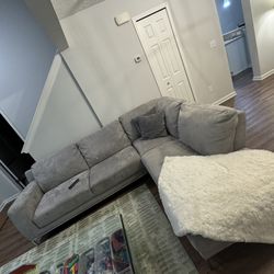 Grey sectional couch